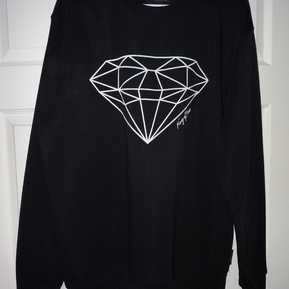 New Vintage 90s ring of fire diamond crew neck XL men's black and white og s… - Picture 5 of 10